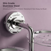 Plantex 304 Grade Stainless Steel Double Soap Holder for Bathroom/Soap Stand for Bathroom Wall/Soap Dish/Bathroom Accessories - Daizy (Chrome)