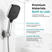 Plantex Hand Shower for Bath/4 Mode Multifunctional Shower/ABS Plastic Silicone Handheld Shower/Easy Mode Switching – (Chrome, APS-H592)