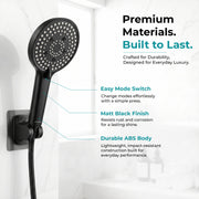 Plantex Hand Shower for Bathroom/5 Mode Multifunctional Shower/5-Inch ABS Plastic Silicone Handheld Shower Head/Easy Mode Switching – (Black, APS-8607)