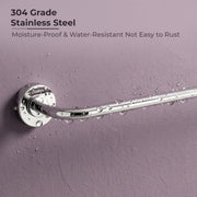 Plantex 304 Grade Stainless Steel Towel Hanger for Bathroom/Single Towel Rod/Towel Bar/Bathroom Accessories - Daizy (Chrome)