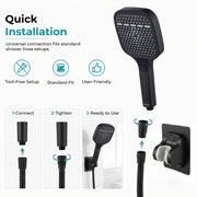Plantex Hand Shower for Bath/3 Mode Multifunctional Shower/5-Inch ABS Plastic Silicone Handheld Shower/Easy Mode Switching – (Black, APS-609)