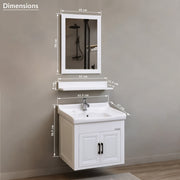 Plantex Wash Basin with Cabinet Full Set/Unbrekable Bathroom Vanity & Washbasin Set/Basin Cabinet for Bathroom with Mirror (White)