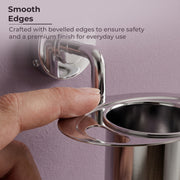 Plantex 304 Grade Stainless Steel Tumbler Holder/Tooth Brush and Tooth Paste Holder/Tooth Brush Holder for Bathroom Accessories - Daizy (Chrome)