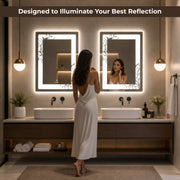 Plantex Mirror with Light with 3 Tone/Designer Mirror for Living Room/Bedroom/Dressing Room - Rectangle Shape (18 X 24 Inch)