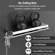 Plantex Stainless Steel Bathroom Shelf Rack/Bathroom Organizer/Wall Shelf for Bathroom Accessories Set/Kitchen Stand/Kitchen Shelves & Racks-(Chrome 18x5 Inches)