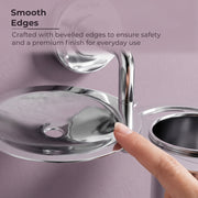 Plantex 304 Grade Stainless Steel 2in1 Soap Holder with Tumbler Holder/Bathroom Accessories - Daizy (Chrome)