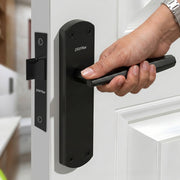 Plantex Heavy Duty Door Lock Ã¢â‚¬â€œ Bathroom Door Lock/Mortise 8inch Keyless Plate Handle Set for Home/Bathroom/Store Room/Balcony/Office with Baby Latch (8135-Z-Black)