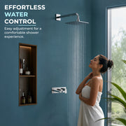 Plantex Pure Brass Concealed Wall Mixer with Spout and Exposed Part Kit/Wall Mixer for Bathroom with Thermostatic Spindle Hot and Cold/7 Year Manufacturer's Warranty- Chrome(APS-1539)