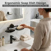 Plantex J4 Stainless Steel Double Soap Dish for Bathroom/Soap Holder for Bathroom/Wall Mounted Soap Holder/Bathroom Accessories (PVD Black Finish) Angel