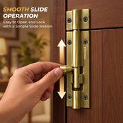 Plantex Stainless Steel Tower Bolt/Tower Bolt for Home,Offices Doors and Windows/Tower Bolt for Main Door/Door Latch/Kundi/Chitakini/Door Latch for Windows - Pack of 6 (Brass Antique, 4 inch)