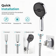 Plantex Hand Shower for Bathroom/6 Mode Multifunctional Shower/5-Inch ABS Plastic Silicone Handheld Shower Head/Easy Mode Switching – (Chrome, H-627)