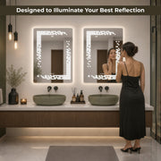Plantex LED Mirror for Wash Basin with 3 Tone/Designer Mirror for Living Room/Bedroom/Dressing Room - Rectangle Shape (18 X 24 Inch)