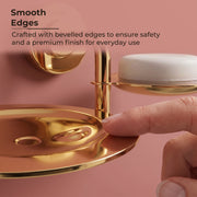 Plantex 304 Grade Stainless Steel Double Soap Holder for Bathroom/Soap Dish/Soap Stand for Bathroom Wall/Bathroom Accessories - Daizy (Golden)