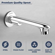 Plantex Bath Tub Spout with Wall Flange/Single Lever Spout/High Flow Tap for Bathroom/Kitchen - (Chrome)