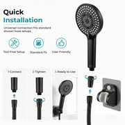Plantex Hand Shower for Bathroom/5 Mode Multifunctional Shower/5-Inch ABS Plastic Silicone Handheld Shower Head/Easy Mode Switching – (Black, APS-8607)