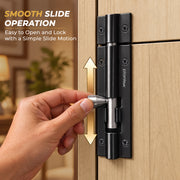 Plantex Stainless Steel 4 inch Tower Bolt/Tower Bolt for Home,Offices Doors and Windows/Tower Bolt for Main Door/Door Latch/Kundi/Chitakini/Door Latch for Windows (Black, Pack of 1)