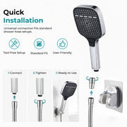 Plantex Hand Shower for Bathroom/3 Mode Multifunctional Shower/5-Inch ABS Plastic Silicone Handheld Shower/Easy Mode Switching – (Chrome, APS-679)