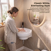 Plantex Ceramic White Corner Wash Basin/Wall Mount Basin for Bathroom/Corner Bathroom Basin/Glossy Small Sink with 10 Years Glaze Warranty by Plantex (Lily -14 x 16.5 x 5.5 Inch)