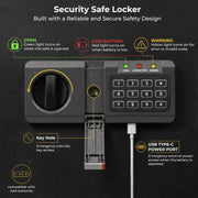 Plantex Safe Locker for Home/56 Litre Hotel Safe Tijori Box/Digital Locker/Electronic Safety Locker with Master & User Dual Code Access with Emergency Key/2 Years Warranty By Plantex (Black)