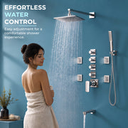 Plantex 4 Way Thermostatic Shower Diverter/Pure Brass Concealed & Exposed 4-Outlet Mixer Valve Body/Multi-Function Bathroom Diverter with Button Control - (Kubix Primium-2588)