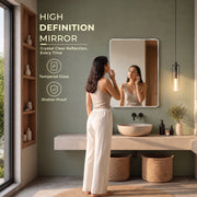 Plantex Unframed Unframed Mirror for Bedroom/Bathroom/Dressing Room/Living Room/Entryway/Wall - Rectangle Shape (18 X 24 Inch)