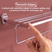 Plantex Towel Rack for Bathroom/304 Grade Stainless Steel Towel Stand/24 Inch Towel Hanger/Towel Holder/Bathroom Accessories - Pack of 1 (PM-2401, Chrome)