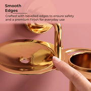 Plantex Daizy Gold Toothbrush/Paste and Tumbler Holder for Bathroom and Wash Basin (304 Stainless Steel)