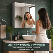 Plantex Planet Premium Bathroom Cabinet with Mirror/ 304 Stainless Steel Bathroom Mirror with Storage/Shelf for Wall with Mirror (18x18 Inch-Chrome)
