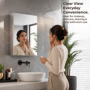 Plantex Bathroom Mirror Cabinet/304 Stainless Steel Bathroom Cabinet with Mirror/Bathroom Storage Cabinet/Wall Mounted Mirror Bathroom Cabinet (16x24 Inch, Chrome)
