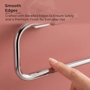 Plantex 304 Grade Stainless Steel Napkin Hanger for Wash Basin/Towel Holder for Bathroom/Napkin Ring for Kitchen/Bathroom Accessories - Nipron (Chrome)