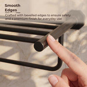 Plantex 304 Grade Stainless Steel Towel Rack for Bathroom/Towel Stand with Hook/Hanger for Cloth/Bathroom Accessories - Nipron (24Inch - Black)