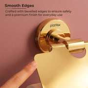 Plantex 304 Grade Stainless Steel Toilet Paper Roll Holder/Tissue Paper Holder/Bathroom Tissue Holder/Bathroom Accessories - Daizy (Golden)