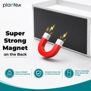 Plantex Carbon Steel Magnetic Shelf For Kitchen/Fridge Organizer Spice Rack/Shelf For Refrigerator - Wall Mount & Railing Mount, Floating Shelves (White)