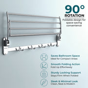 Plantex Stainless Steel Towel Holder in Bathroom/Cloth Hanger for Wall/Towel Rack/Bathroom Accessories (18 Inch - Chrome)