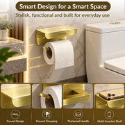 Plantex Toilet Paper Holder for Bathroom/304 Grade Stainless Steel Tissue Paper Roll Holder with Mobile Stand/Bathroom Accessories - Pack of 1 (Brass Antique)