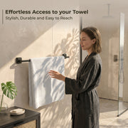 Plantex 304 Grade Stainless Steel Single Towel Rod for Bathroom/Towel Holder in Bathroom/Towel Hanger for Wash Basin/Bathroom Accessories (24 Inch - Black) Decan