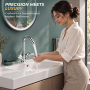 Plantex Sink Tap for Kitchen Basin with Teflon Tape/Kitchen Mixer Tap with 360° Swivel Spout/Hot and Cold Mixer (Celesiya-1240-Chrome)