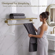Plantex 304 Grade Stainless Steel 24 inch Towel Rack for Bathroom/Towel Stand/Hanger/Bathroom Accessories - Skyllo (Antique)