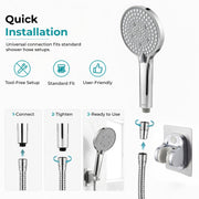 Plantex Hand Shower for Bathroom/5 Mode Multifunctional Shower/5-Inch ABS Plastic Silicone Handheld Shower Head/Easy Mode Switching – (Chrome, APS-8607)