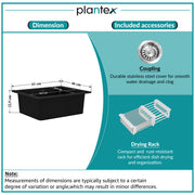 Plantex Quartz Acrylic Kitchen Sink With 10 Years Warranty/Undermount Sink For Kitchen/Metalic Single Bowl Kitchen Sinks With Coupling (Siapan-24X18 Inches), Metallic, Black