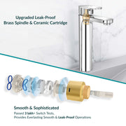 Plantex Pure Brass Centre Hole Basin Mixer Tap for Wash Basin with Teflon Tape & Braided Hose/Single Lever Tabletop Wash Basin Tap for Home-7 Year Warranty