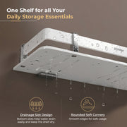 Plantex Deluxe Acrylic Bathroom Shelf (12x5 Inches, White, Matte)