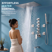Plantex 5 Way Thermostatic Shower Diverter/Pure Brass Concealed & Exposed 5-Outlet Mixer Valve Body/Multi-Function Bathroom Diverter with Button Control - (Kubix Primium-2589)