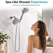 Plantex ABS 8 mode Bathroom Shower Set with 304 Stainless Steel 1.5 meter Flexible Hose Pipe/Handheld Shower Head with 10-inch Round Shower Head-Chrome