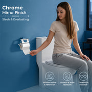 Plantex Toilet Paper Holder for Bathroom/304 Grade Stainless Steel Tissue Paper Roll Holder/Bathroom Accessories - Pack of 1 (Regent, Chrome)