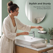 Plantex Stainless Steel with ABS Material Soap Holder for Bathroom/Wall Mounted Soap Holder/Bathroom Accessories - (Matt Black)