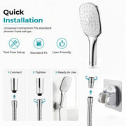 Plantex ABS Hand Shower for Bath/Self Cleaning Hand Shower/Rectangle Shower Head for Home & Hotel/Handheld Shower Without Hose Pipe - (Chrome, H326)