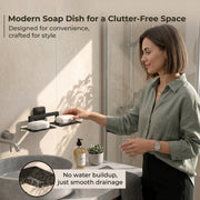 Plantex 304 Grade Stainless Steel Black Dual Soap Holder for Bathroom/Double Soap Dish/Soap Stand/Soap Case/Bathroom Accessories - Decan (Black)