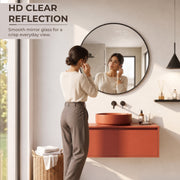 Plantex Aluminium Frame Mirror for Wall/Round Wall Mount Mirror for Bedroom/Dressing Room/Living Room/Entryway - (20 Inch-Black)