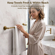 Plantex 304 Grade Stainless Steel Single Towel Rod for Bathroom/Towel Hanger/Towel Holder/Bathroom Accessories - Niko (Brass Antique)